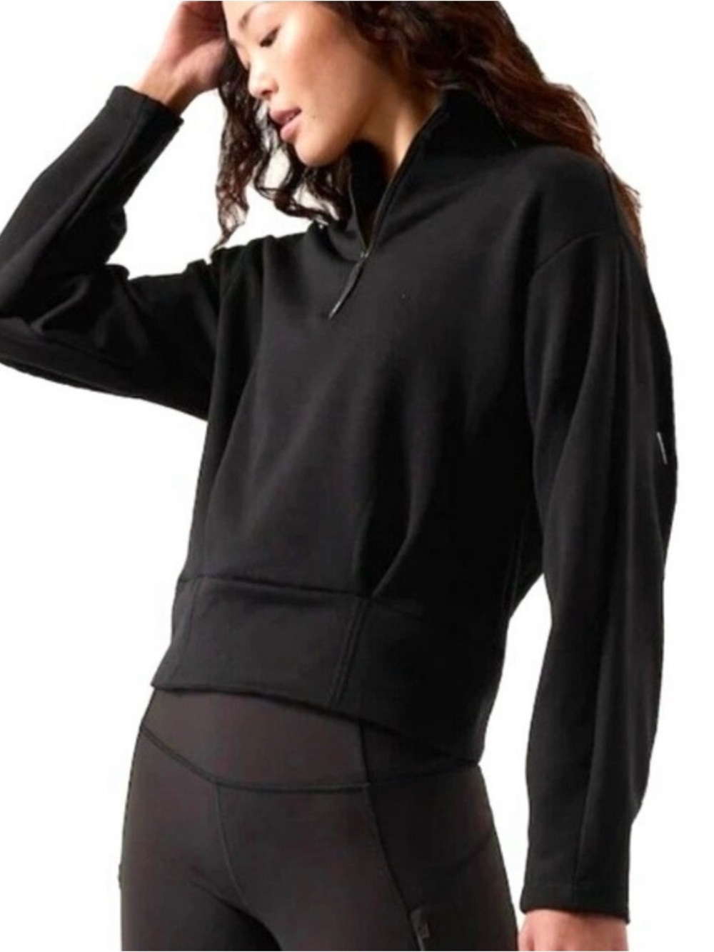 MOVING SALE: Athleta Black Altitude Quarter-Zip Performance Pullover